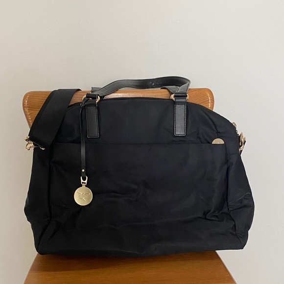 Lo & Sons Handbags - Lo & Sons Black Laptop Bag with Gold Accents